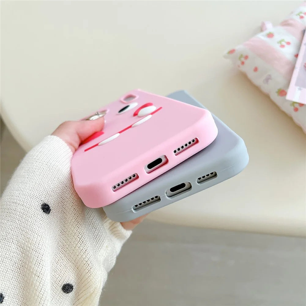 For iPhone 18 Pro Max / 17 Pro Max Silicone Case Cute Funny Hippo Design Shockproof Phone Back Cover - Pink - 7