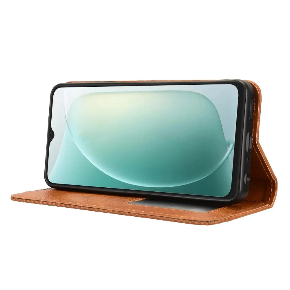 For Blackview Wave 9C Leather Case Wallet Stand Retro Texture Phone Cover - Brown - 3