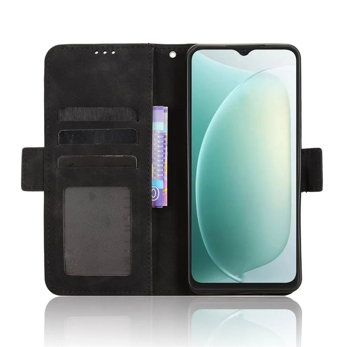 For Blackview Wave 9C Leather Case Phone Wallet Cover with Multiple Card Slots - Black - 3