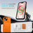 For iPhone 15 Case PC + TPU Kickstand Camera Slider Phone Cover Compatible with MagSafe - Orange - 7