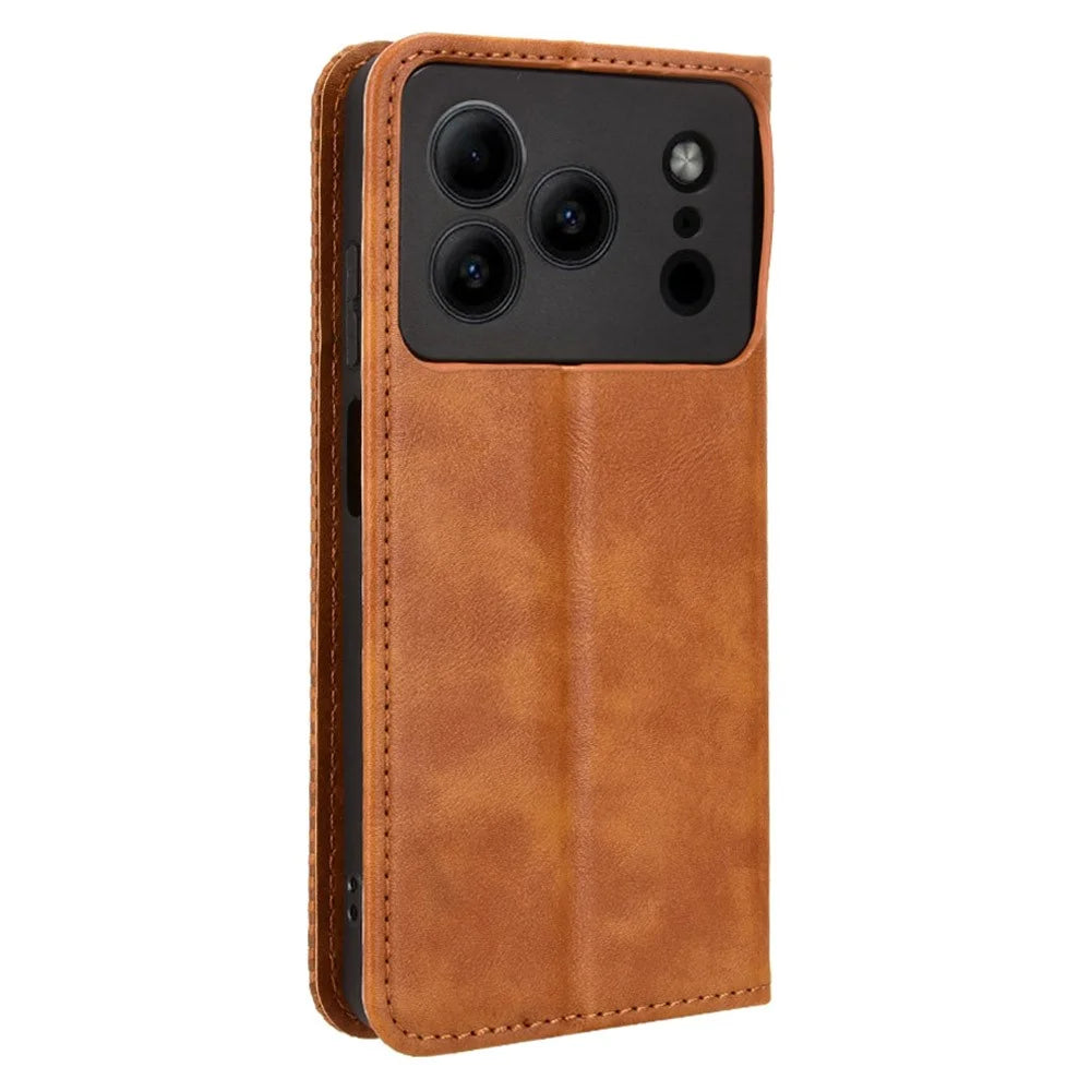 Leather Case for Doogee Note 56 / Note 56 Pro / Note 56 Plus Wallet Stand Retro Texture Phone Cover - Brown - 7