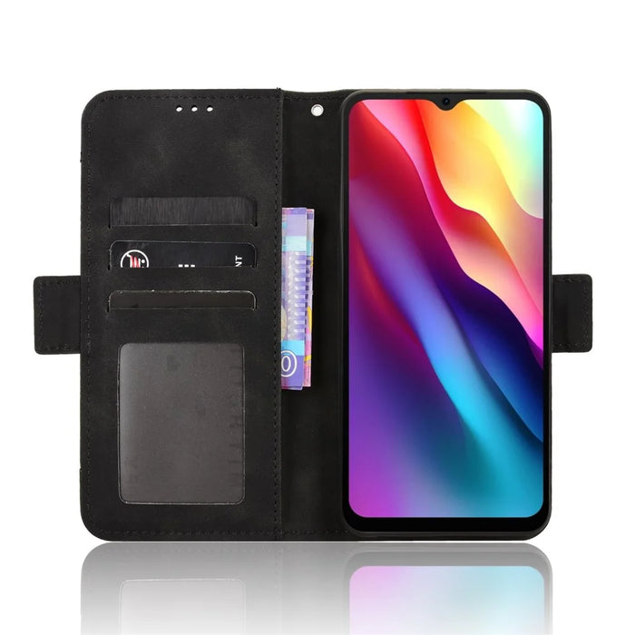 Leather Case for Doogee Note 56 / Note 56 Pro / Note 56 Plus Phone Wallet Cover with Multiple Card Slots - Black - 3