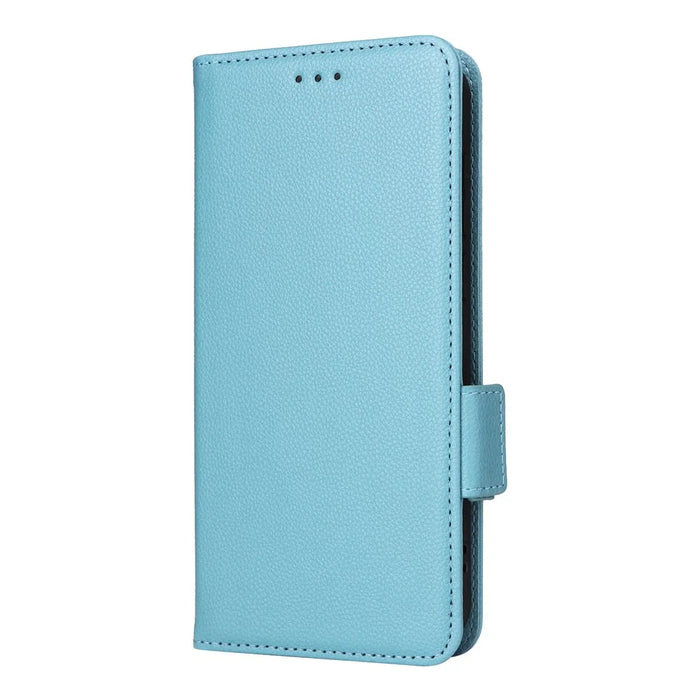 Leather Case for Doogee Note 56 / Note 56 Pro / Note 56 Plus Litchi Texture Wallet Phone Cover with Wrist Strap - Baby Blue - 7