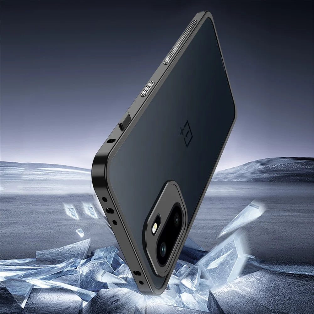 For OnePlus 15R 5G / Ace 6T 5G / Ace 6 5G Bumper Cases Metal Frame Heat Dissipation Cover with Lens Protector - Black - 3