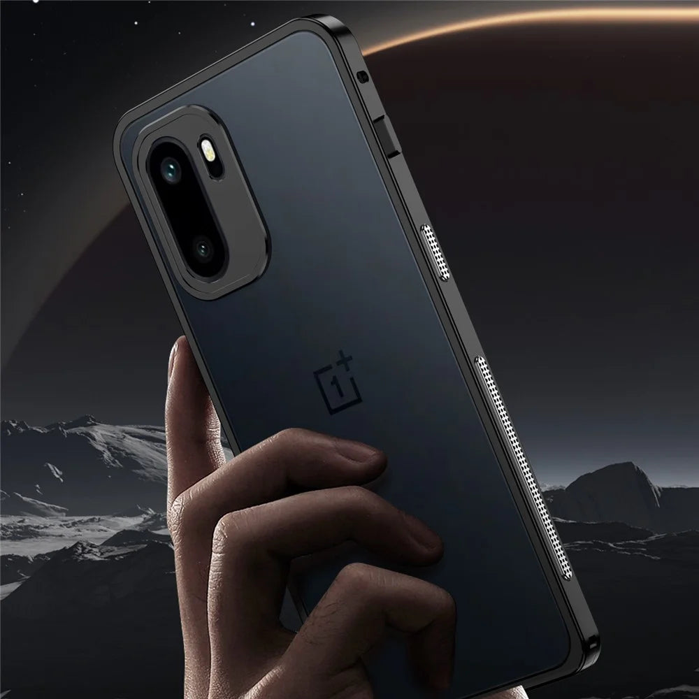 For OnePlus 15R 5G / Ace 6T 5G / Ace 6 5G Bumper Cases Metal Frame Heat Dissipation Cover with Lens Protector - Black - 4