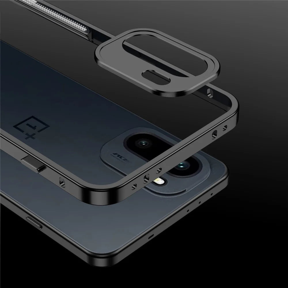 For OnePlus 15R 5G / Ace 6T 5G / Ace 6 5G Bumper Cases Metal Frame Heat Dissipation Cover with Lens Protector - Black - 6