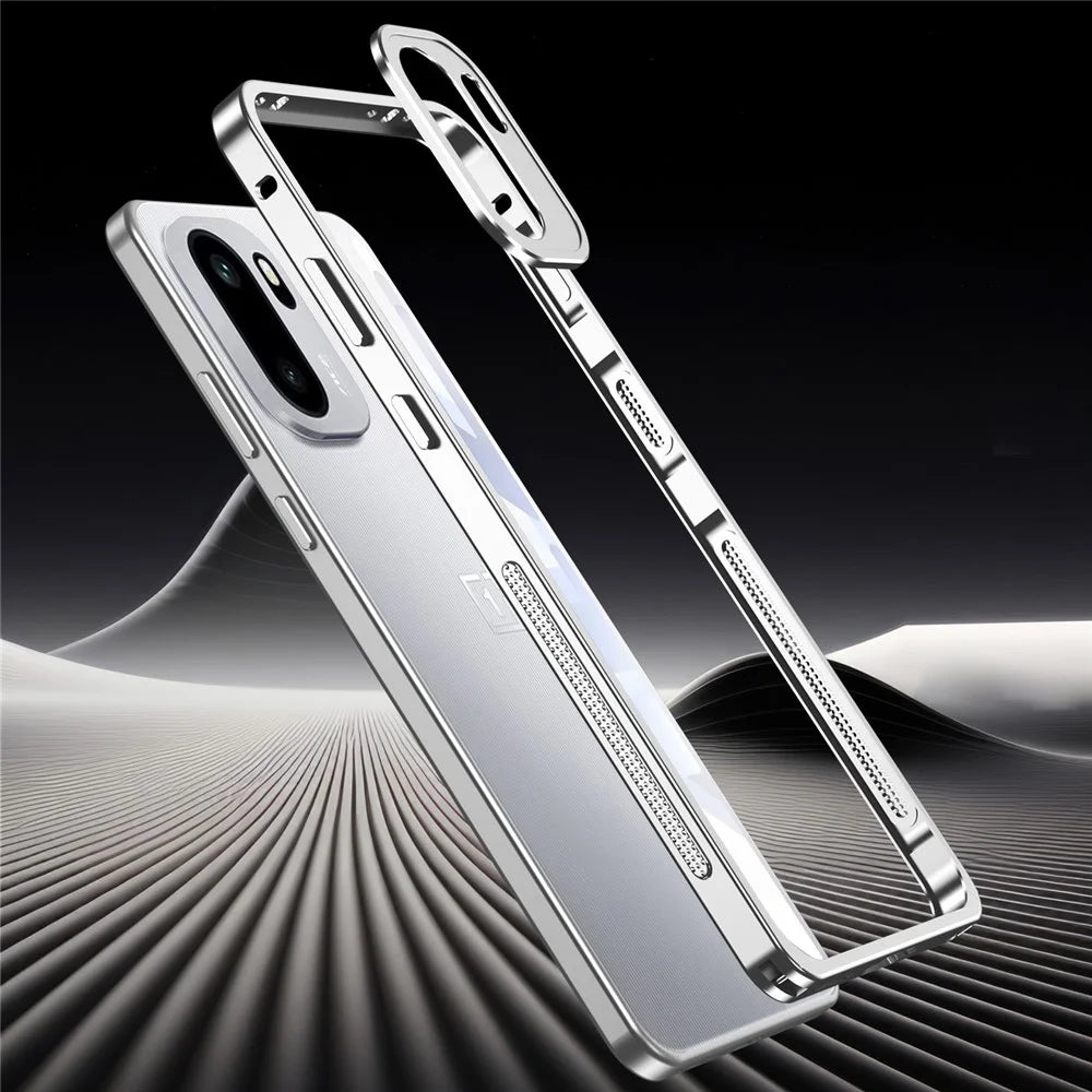 For OnePlus 15R 5G / Ace 6T 5G / Ace 6 5G Bumper Cases Metal Frame Heat Dissipation Cover with Lens Protector - Black - 7