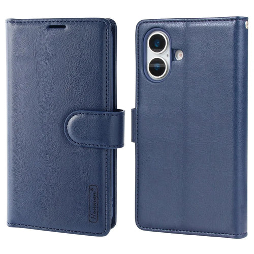 HANMAN Mila Series For iPhone 17 Wallet Case with Stand Inner Folio Flip Card Slots TPU PU Leather Phone Cover  - Sapphire - 1