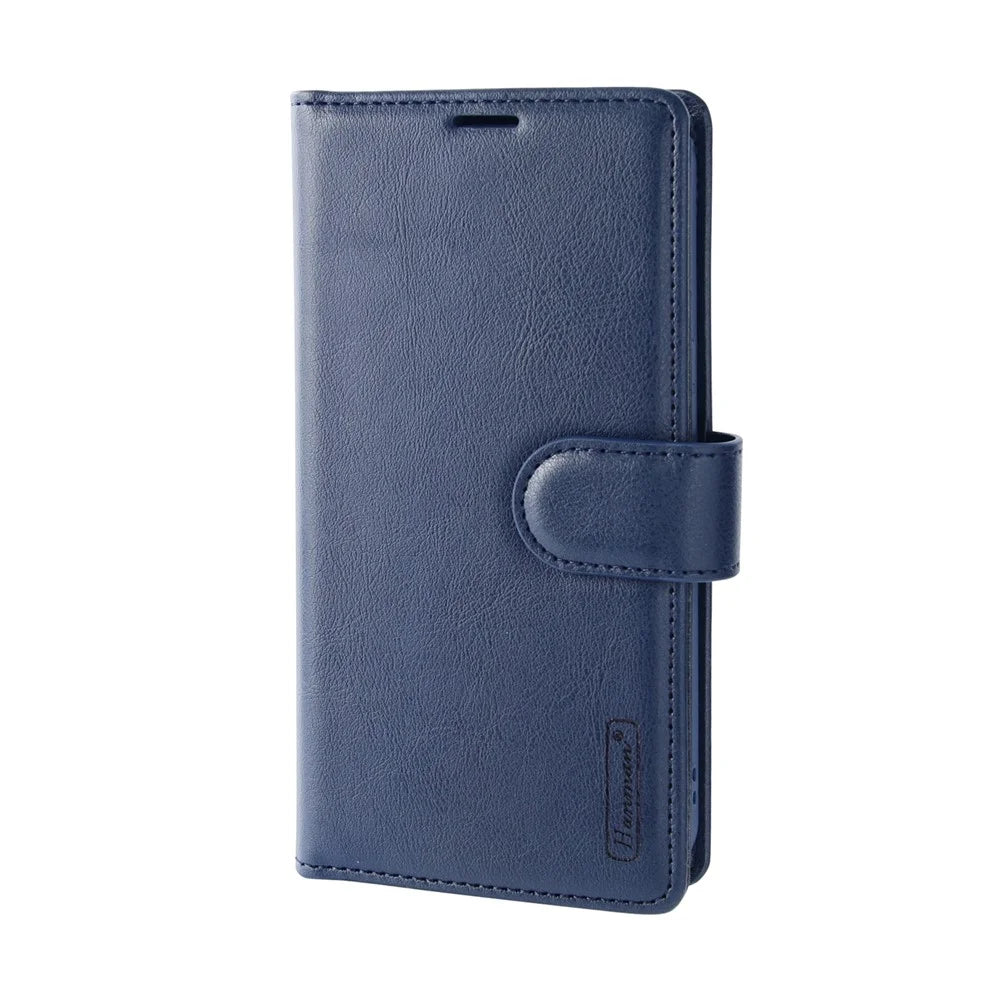 HANMAN Mila Series For iPhone 17 Wallet Case with Stand Inner Folio Flip Card Slots TPU PU Leather Phone Cover  - Sapphire - 4