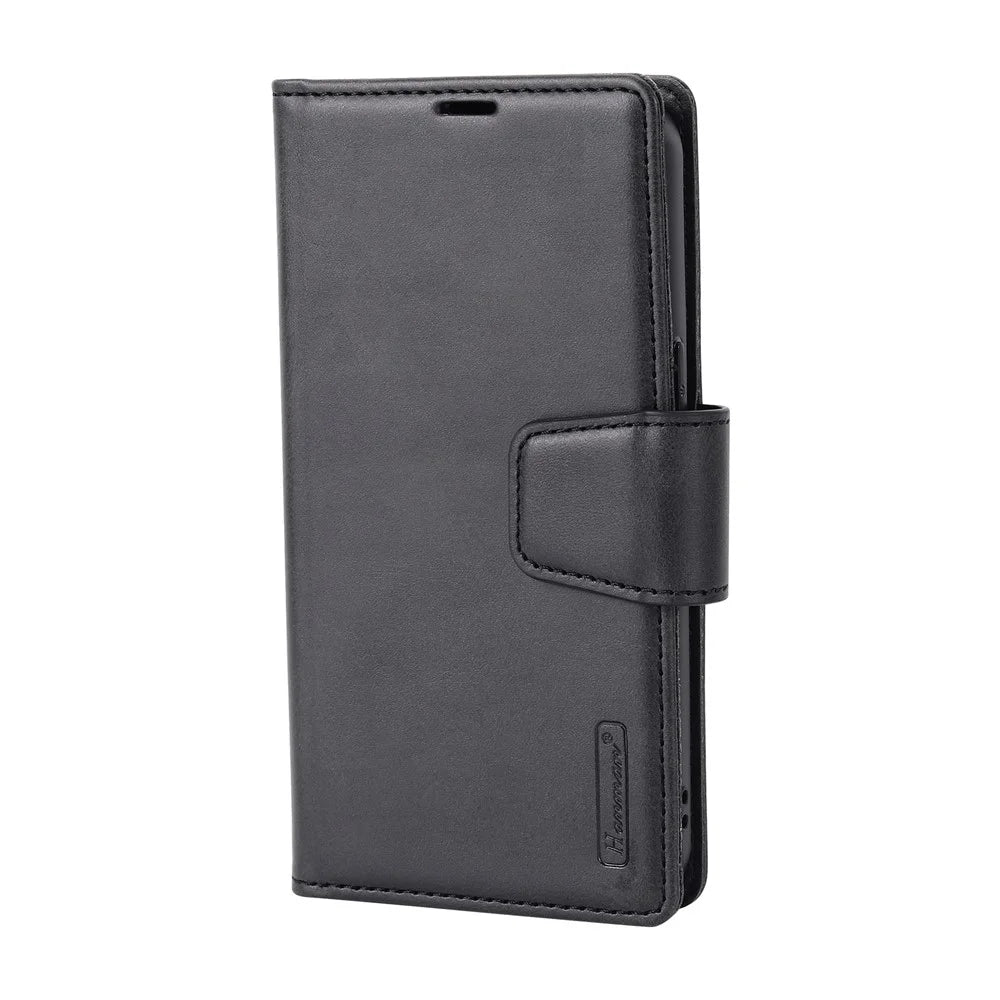 HANMAN For iPhone 17 Pro Max Wallet Case Magnetic Detachable 2-in-1 PU Leather Phone Stand Cover - Black - 5