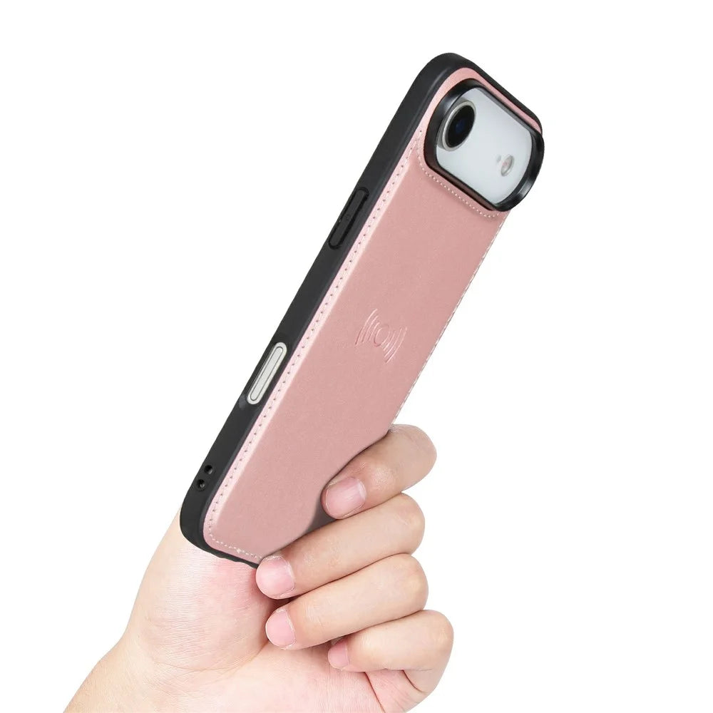 HANMAN For iPhone Air Wallet Case Magnetic Detachable 2-in-1 PU Leather Phone Stand Cover - Rose Gold - 4
