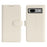 For Google Pixel 8a Stand Case Litchi Texture Genuine Cow Leather Wallet Phone Cover RFID Blocking - White - 1