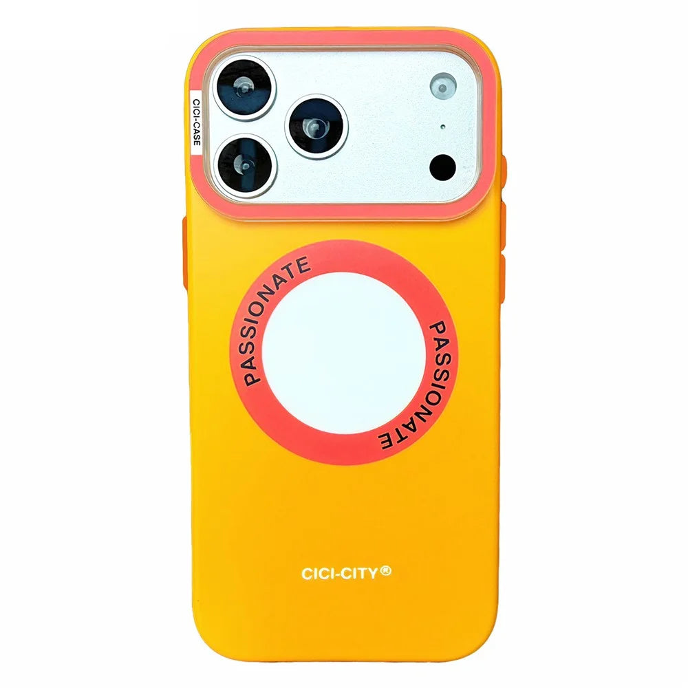 CICI-CITY For iPhone 17 Pro Max Case Compatible with MagSafe IMD Matte PC + TPU Cover with Detachable Camera Frame - Yellow - 2