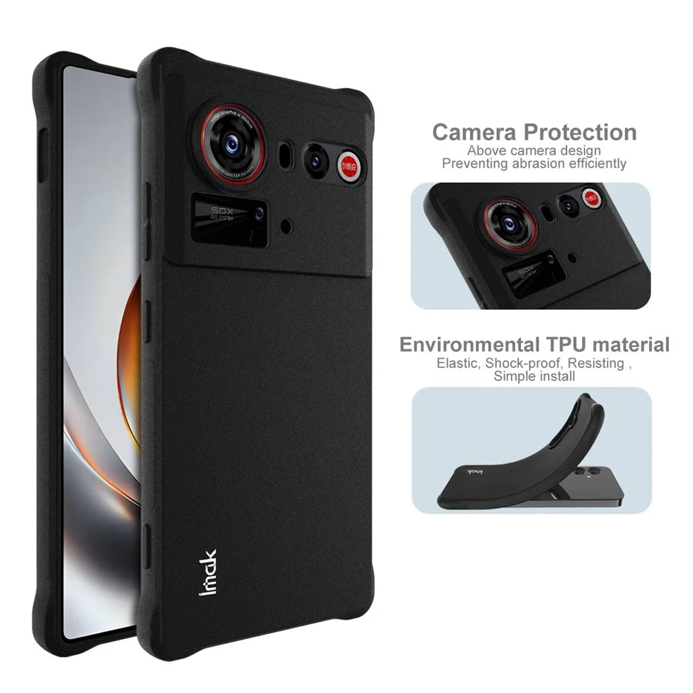 IMAK For ZTE nubia Z80 Ultra 5G Case TPU Phone Cover Airbag Shockproof Protection - Matte Black - 4