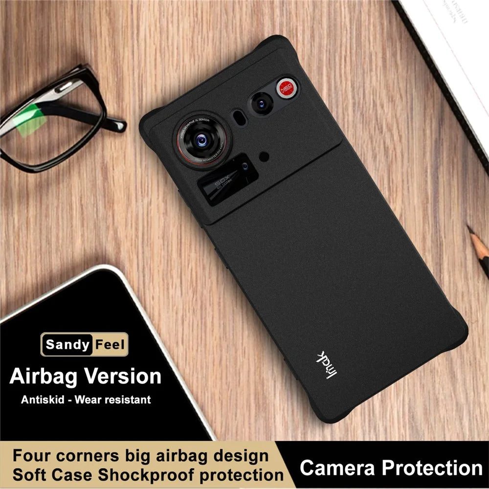 IMAK For ZTE nubia Z80 Ultra 5G Case TPU Phone Cover Airbag Shockproof Protection - Matte Black - 6