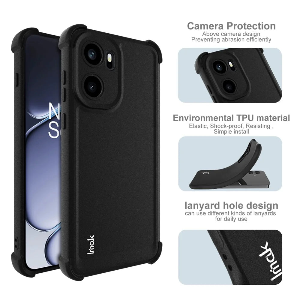 IMAK For OnePlus Ace 6T 5G / Ace 6 5G  /  15R 5G Case TPU Phone Cover Airbag Shockproof Protection - Matte Black - 4