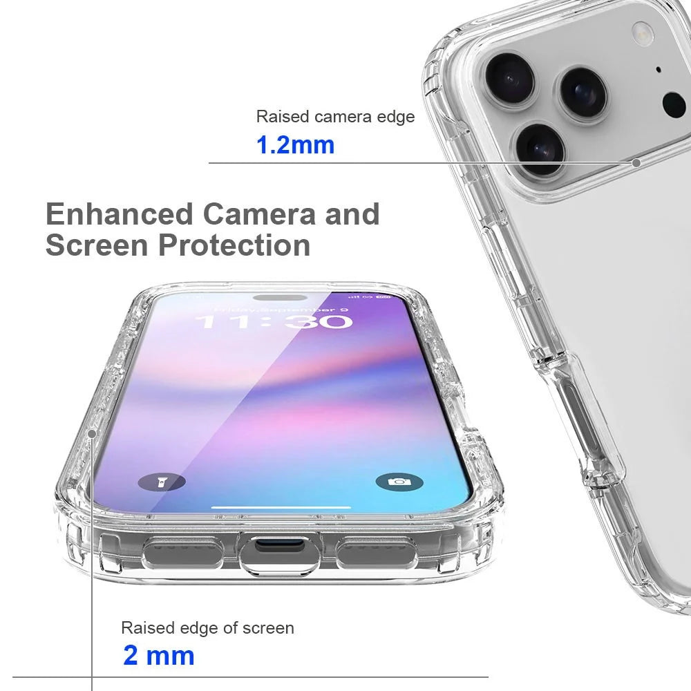 For iPhone 18 Pro / 17 Pro Case Built-In PET Screen Protector PC+TPU Full Body Shockproof Phone Cover - Black - 3