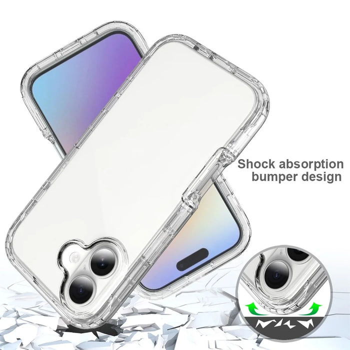 For iPhone 17 Case Built-In PET Screen Protector PC+TPU Full Body Shockproof Phone Cover - Black - 6