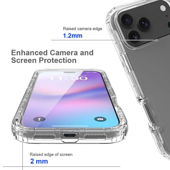 For iPhone 18 Pro Max / 17 Pro Max Case Built-In PET Screen Protector PC+TPU Full Body Shockproof Phone Cover - Black - 3