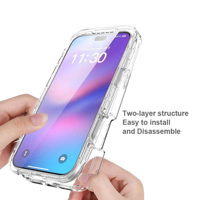 For iPhone 18 Pro Max / 17 Pro Max Case Built-In PET Screen Protector PC+TPU Full Body Shockproof Phone Cover - Black - 4