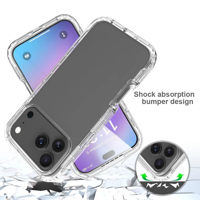 For iPhone 18 Pro Max / 17 Pro Max Case Built-In PET Screen Protector PC+TPU Full Body Shockproof Phone Cover - Black - 6