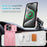 For iPhone 15 Pro Case Kickstand Camera Slider PC + TPU Phone Cover Compatible with MagSafe - Pink - 7