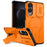 For Samsung Galaxy S25 Edge Magnetic Case Kickstand Camera Slider PC + TPU Phone Cover - Orange - 1