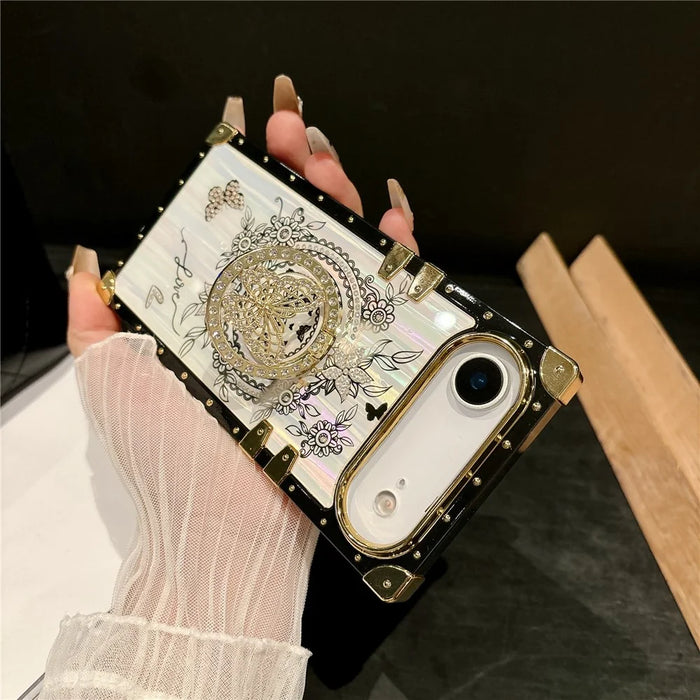 For iPhone Air Cases Rhinestone Decor Butterfly Pattern TPU + PC Phone Cover - Purple - 4