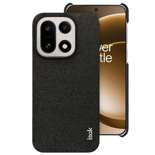IMAK Ruiyi Series for OnePlus 15 5G Case Fabric Texture Leather + PC Phone Back Cover - Black - 1