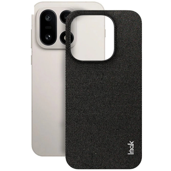 IMAK Ruiyi Series for OnePlus 15 5G Case Fabric Texture Leather + PC Phone Back Cover - Black - 3