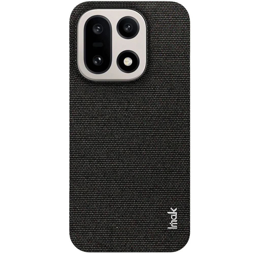 IMAK Ruiyi Series for OnePlus 15 5G Case Fabric Texture Leather + PC Phone Back Cover - Black - 5