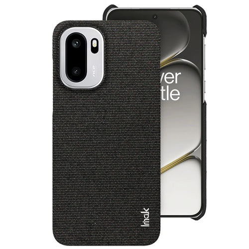 IMAK Ruiyi Series for OnePlus Ace 6T 5G / Ace 6 5G / 15R 5G Case Fabric Texture Leather + PC Phone Back Cover - Black - 1