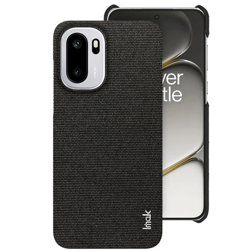 IMAK Ruiyi Series for OnePlus Ace 6T 5G / Ace 6 5G / 15R 5G Case Fabric Texture Leather + PC Phone Back Cover - Black - 1