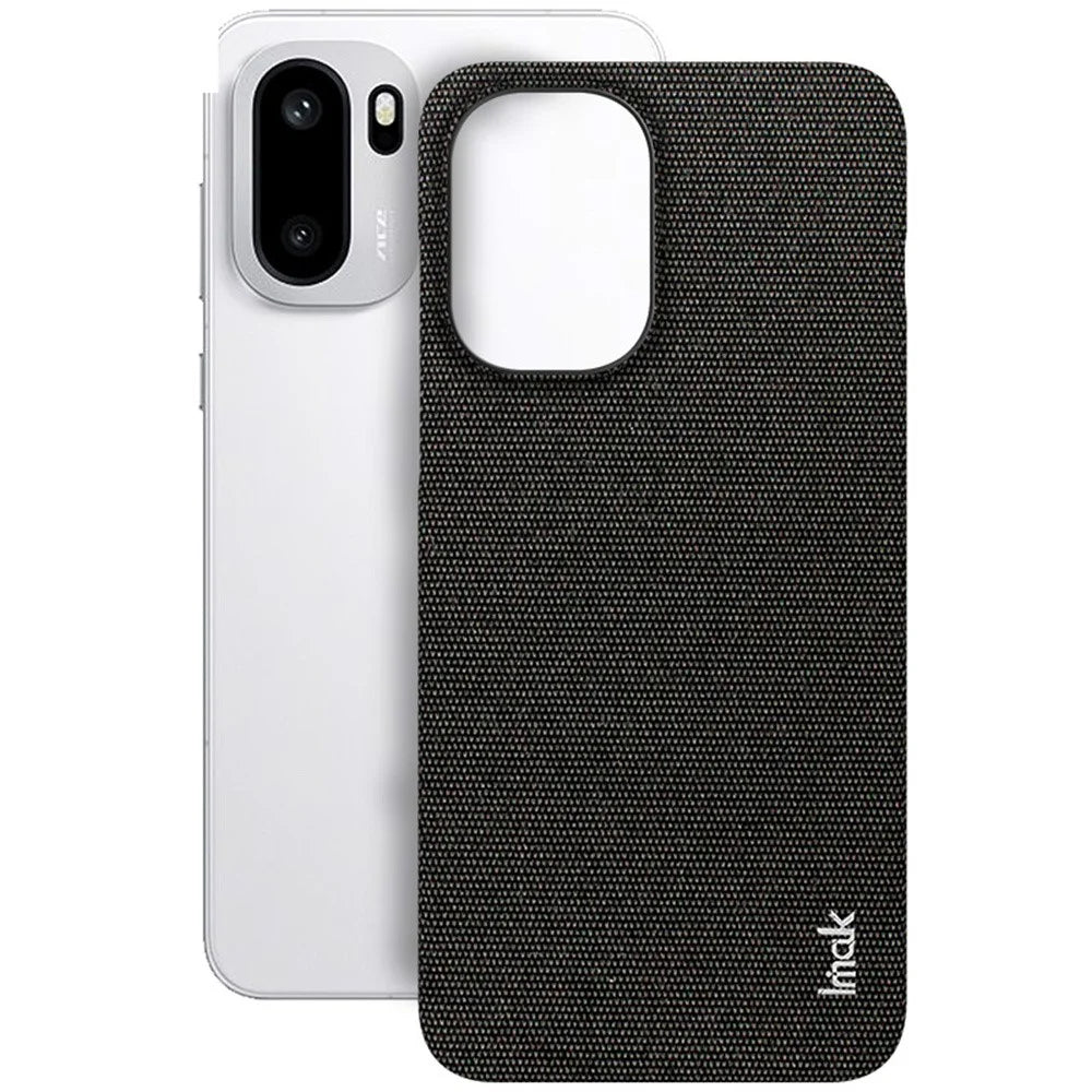 IMAK Ruiyi Series for OnePlus Ace 6T 5G / Ace 6 5G / 15R 5G Case Fabric Texture Leather + PC Phone Back Cover - Black - 3
