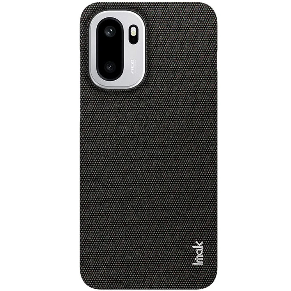 IMAK Ruiyi Series for OnePlus Ace 6T 5G / Ace 6 5G / 15R 5G Case Fabric Texture Leather + PC Phone Back Cover - Black - 5
