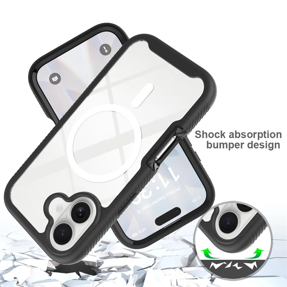 For iPhone 17 Magnetic Case PC + TPU Protective Phone Back Cover (No PET Film) - Black - 4