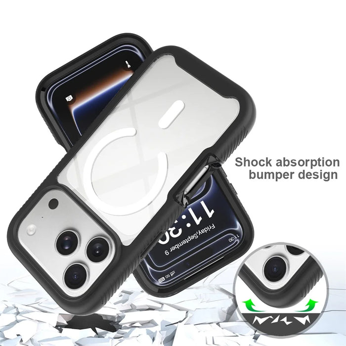 For iPhone 18 Pro / 17 Pro Magnetic Case PC + TPU Protective Phone Back Cover (No PET Film) - Black - 4