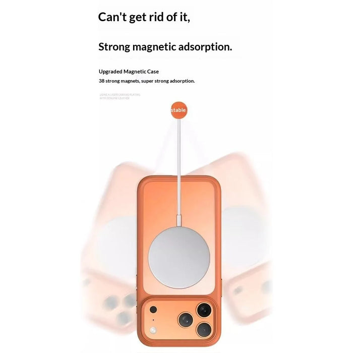 For iPhone 17 Pro Case with AI Photo Button Matte PC + TPU Phone Cover Compatible with MagSafe - Orange - 5