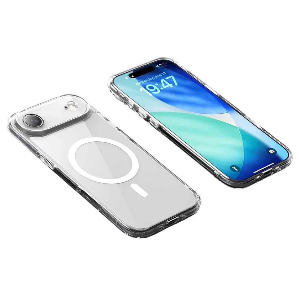 IPAKY For iPhone Air Clear Case TPU + PC Slim Phone Back Cover Compatible with MagSafe - Transparent - 1