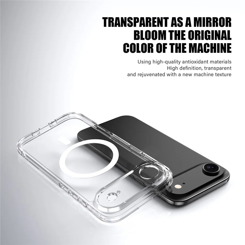 IPAKY For iPhone Air Clear Case TPU + PC Slim Phone Back Cover Compatible with MagSafe - Transparent - 3