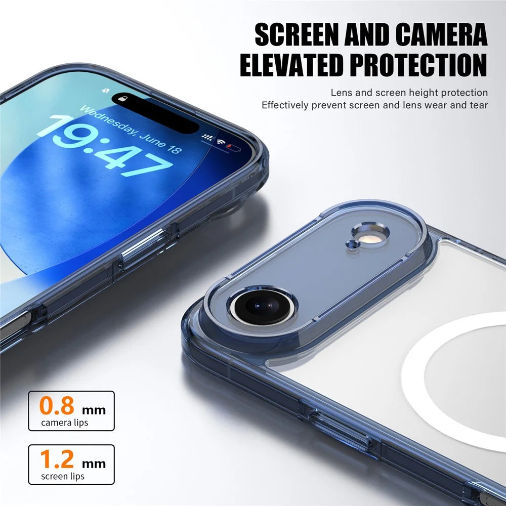 IPAKY For iPhone Air Clear Case TPU + PC Slim Phone Back Cover Compatible with MagSafe - Transparent - 5