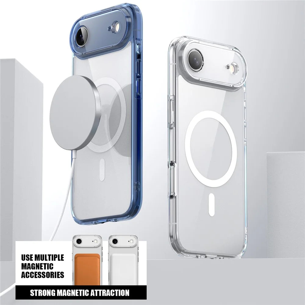 IPAKY For iPhone Air Clear Case TPU + PC Slim Phone Back Cover Compatible with MagSafe - Transparent - 7
