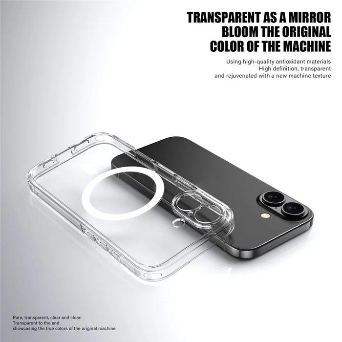 IPAKY For iPhone 17 Clear Case TPU + PC Slim Phone Back Cover Compatible with MagSafe - Transparent - 3