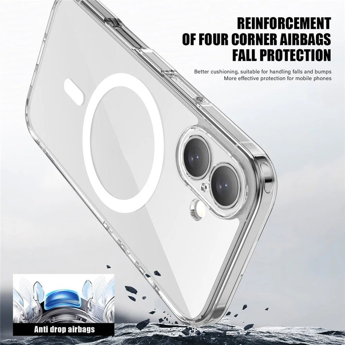 IPAKY For iPhone 17 Clear Case TPU + PC Slim Phone Back Cover Compatible with MagSafe - Transparent - 4