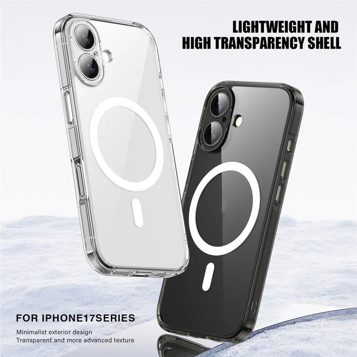IPAKY For iPhone 17 Clear Case TPU + PC Slim Phone Back Cover Compatible with MagSafe - Transparent - 7