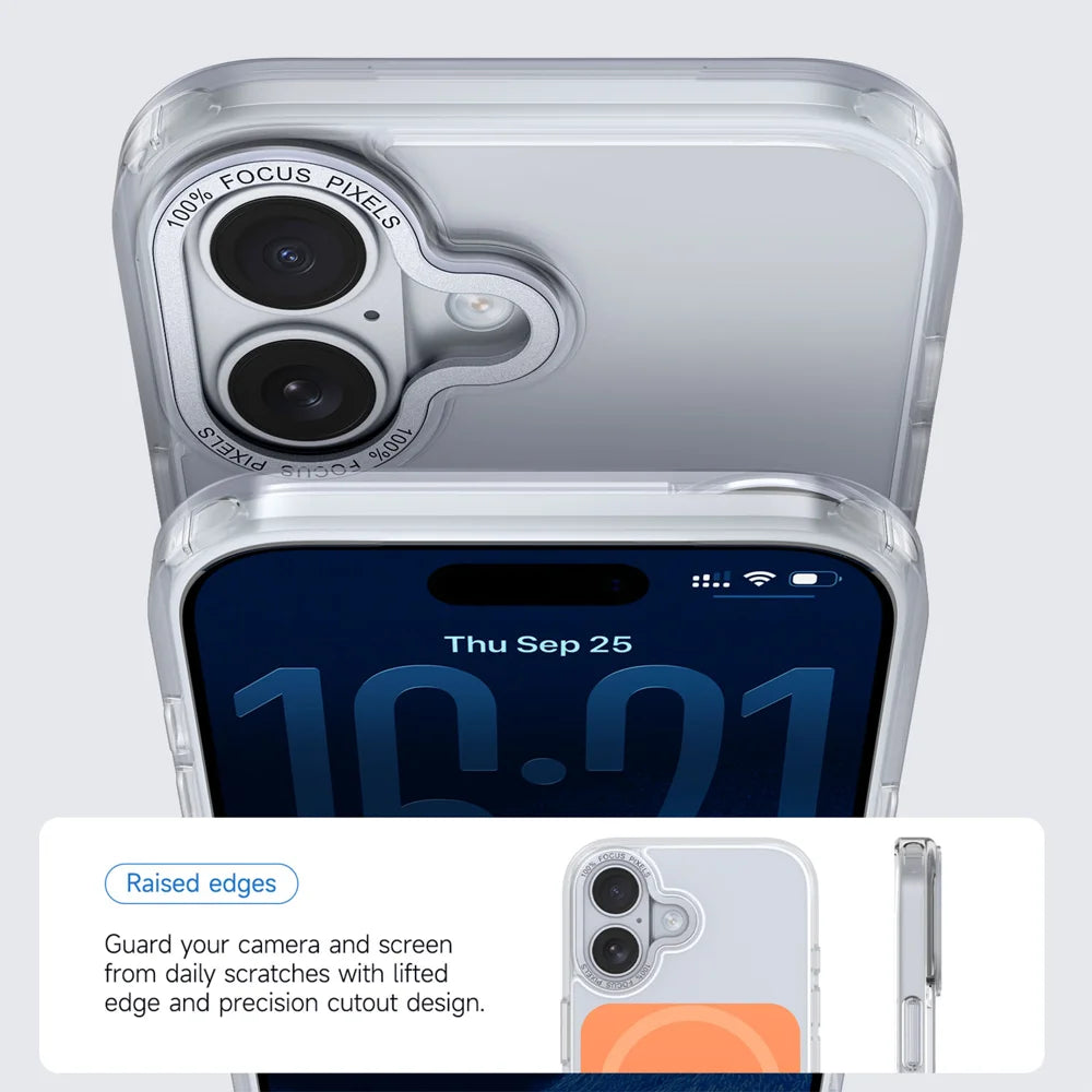 For iPhone 17 Case Skin-touch Acrylic + TPU Cover Compatible with MagSafe - Orange - 3