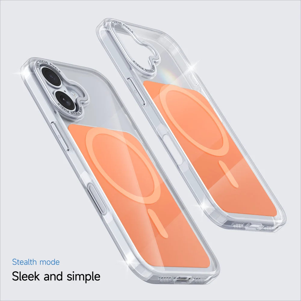 For iPhone 17 Case Skin-touch Acrylic + TPU Cover Compatible with MagSafe - Orange - 5