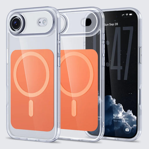 For iPhone Air Case Skin-touch Acrylic + TPU Cover Compatible with MagSafe - Orange - 1