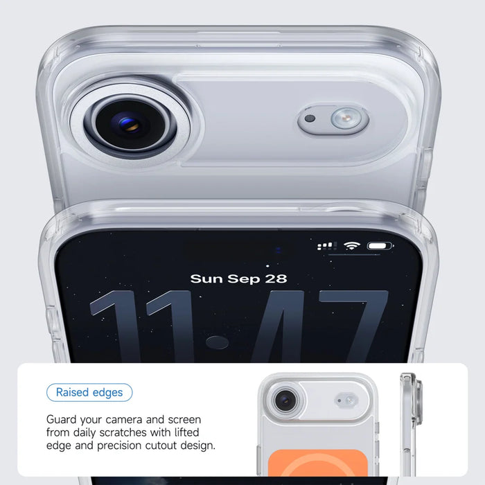 For iPhone Air Case Skin-touch Acrylic + TPU Cover Compatible with MagSafe - Orange - 3