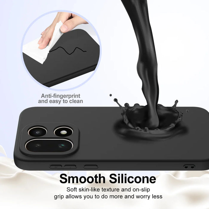 For OnePlus 15 5G Magnetic Case Anti-Drop Liquid Silicone Phone Cover - Black - 5